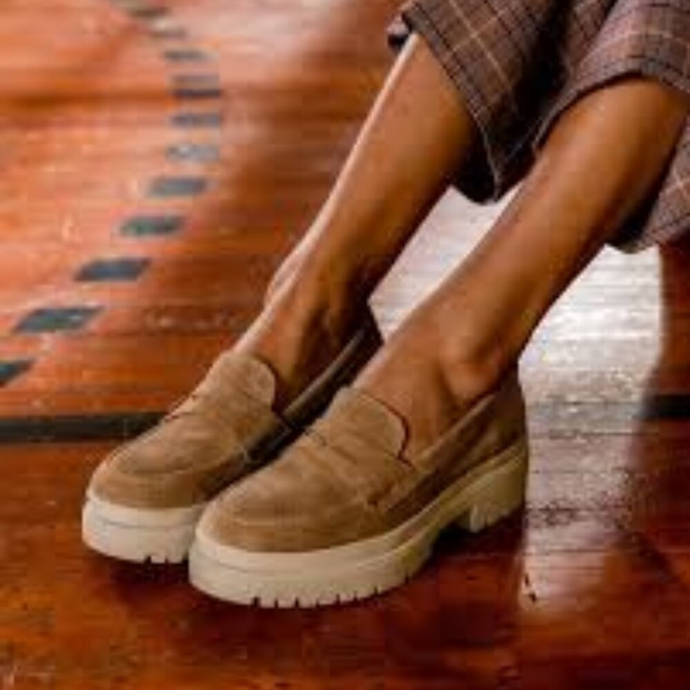 Patina Portland Leather Co Zoe Chunky Platform Loafers Size 11